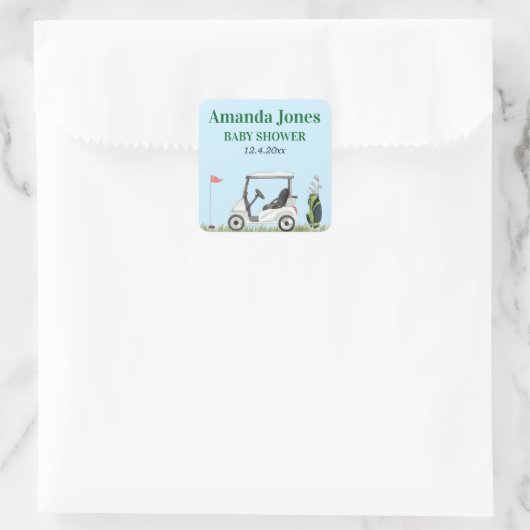 1つのゴルフの赤ちゃんシャワーシールの穴 スクエアシール (バッグ)