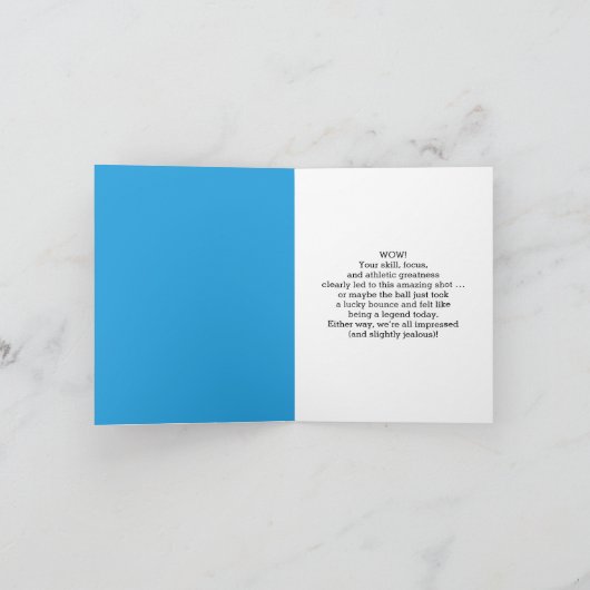 1つのゴルフボールの穴のおめでとう祝 カード (内部)