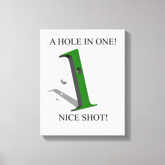 1つのゴルフボールの穴 キャンバスプリント (正面)