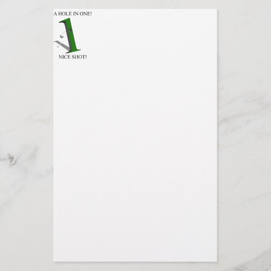 1つのゴルフボールの穴 便箋 (正面)