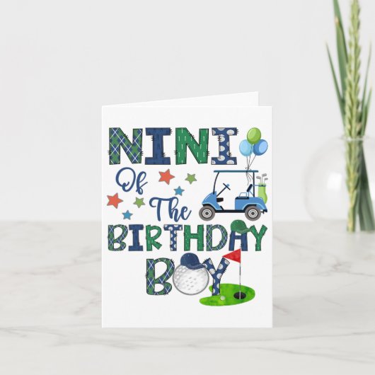 1つのゴルフ愛好家の誕生日ボーイホールのNini カード (正面)