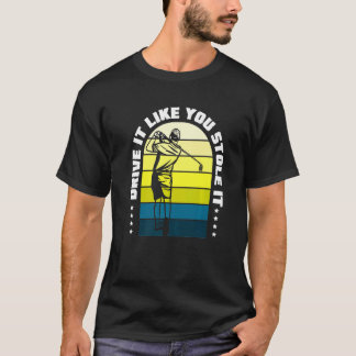 1つのゴルフCにゴルフボールゴルフクラブゴルファーの穴 Tシャツ