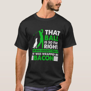 1つのゴルフCにゴルフボールゴルフクラブゴルファーの穴 Tシャツ