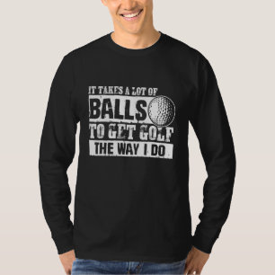 1つのゴルフCにゴルフボールゴルフクラブゴルファーの穴 Tシャツ
