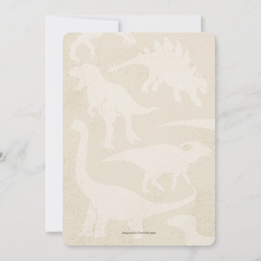 1つのサウルスかわいい男の子1歳の誕生日の恐竜 招待状 (裏面)