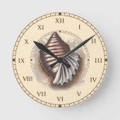 1つのシェル ラウンド壁時計 (正面)