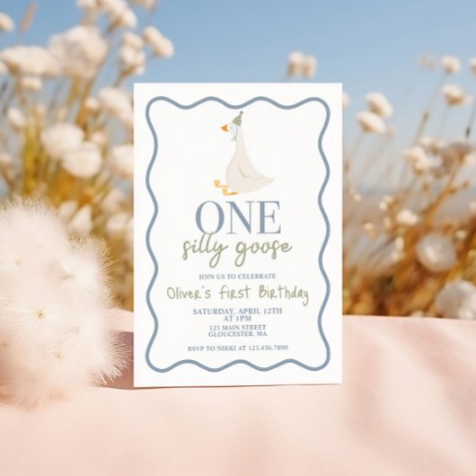 1つのシリ―なゴ―ル 青と緑 招待状