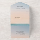 1つのシンプルビーチですべて結婚式招待状RSVP オールインワン招待状 (外側)