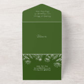 1つのシンプル招待rsvpカード内のすべての緑色 オールインワン招待状 (外側)