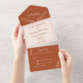1つのシンプル結婚式のすべてのフローラを招待 オールインワン招待状 (貼ってはがせる)
