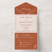 1つのシンプル結婚式のすべてのフローラを招待 オールインワン招待状 (内側)