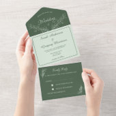 1つのシンプル結婚式のすべてのフローラを招待 オールインワン招待状 (貼ってはがせる)