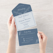 1つのシンプル結婚式のすべてのフローラを招待 オールインワン招待状 (貼ってはがせる)