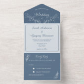 1つのシンプル結婚式のすべてのフローラを招待 オールインワン招待状 (内側)