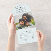 1つのシンプル結婚式の招待ですべての写真 オールインワン招待状 (貼ってはがせる)