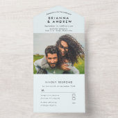 1つのシンプル結婚式の招待ですべての写真 オールインワン招待状 (内側)