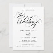 1つのシンプルQRコーエレガントドでクラス分け結婚済み 招待状 (正面)