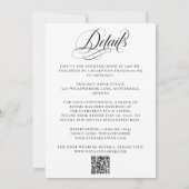 1つのシンプルQRコーエレガントドでクラス分け結婚済み 招待状 (裏面)