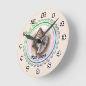 1つのシーシェル時計 ラウンド壁時計 (傾斜)