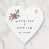 1つのスクリプトエレガントヴィンテージ鍵と花模様 フェイバータグ (裏面)