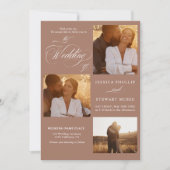 1つのスクリプト写真で茶色の白結婚すべて 招待状 (正面)