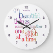 1つのステッチを一度に編む裁縫 ラージ壁時計 (正面)