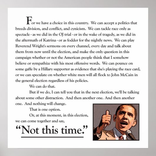 1つのスピーチ。ワンドリーム ポスター (正面)