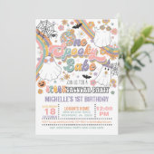 1つのスポーキーなベイビーの誕生日招待状 - 女の子（ホワイト） 招待状 (スタンド正面)