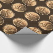 1つのセントの硬貨の包装紙 ラッピングペーパー (角)