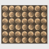 1つのセントの硬貨の包装紙 ラッピングペーパー (フラット)