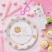 1つのタフなクッキーとピンクのストライプ誕生日 ペーパープレート (パーティー)