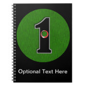 1つのデザインのこの幸運なゴルファーの穴を個人化して下さい! ノートブック (正面)