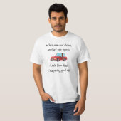 1つのドアが車のパパのおもしろいジョークを閉めるとき Tシャツ (正面フル)