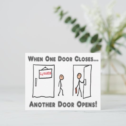 1つのドアが閉じたときの冗長性 ポストカード (スタンド正面)