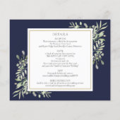 1つのネイビーブルーフォトウェディング招待で予算を全て (裏面)