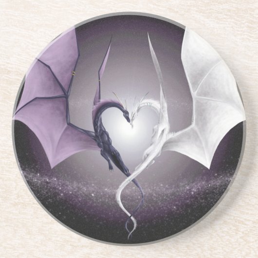 1つのハートのコースターが付いている2つのドラゴン コースター (正面)