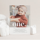 1つのハートフォトファースト誕生日招待状 招待状