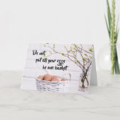 1つのバスケットにすべての卵を入れるな – カード (正面)