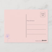 1つのバラ、1つのハート、愛とブリスバレンタイン ポストカード (裏面)