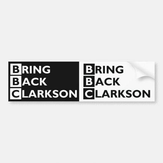 1つのバンパーステッカーのためのClarkson 2を連れ帰って下さい バンパーステッカー (正面)
