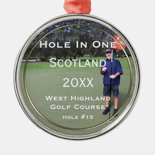 1つのパーソナライズされたキープサケオーナメントの穴 メタルオーナメント (正面)