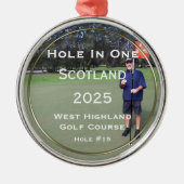 1つのパーソナライズされたキープサケオーナメントの穴 メタルオーナメント (正面)