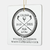 1つのパーソナライズされたレトロセラミックまたは名前のゴルフホール セラミックオーナメント (左)