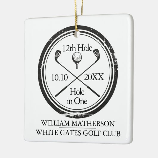 1つのパーソナライズされたレトロセラミックまたは名前のゴルフホール セラミックオーナメント (左)
