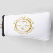 1つのパーソナライズされた金ゴールドに穴をクラシック開ける ゴルフヘッドカバー (正面)