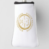 1つのパーソナライズされた金ゴールドに穴をクラシック開ける ゴルフヘッドカバー (回転90)