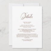 1つのピンクエレガントのフローラ結婚で 招待状 (裏面)