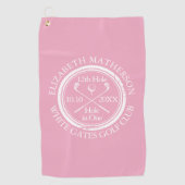 1つのピンククラシックの穴エレガント ゴルフタオル (正面)