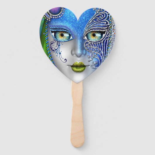 1つのファンに2つの仮装マスク ハンドファン (正面)