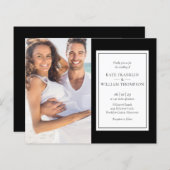 1つのフォトウェディングクラシック招待で予算を全て (正面/裏面)